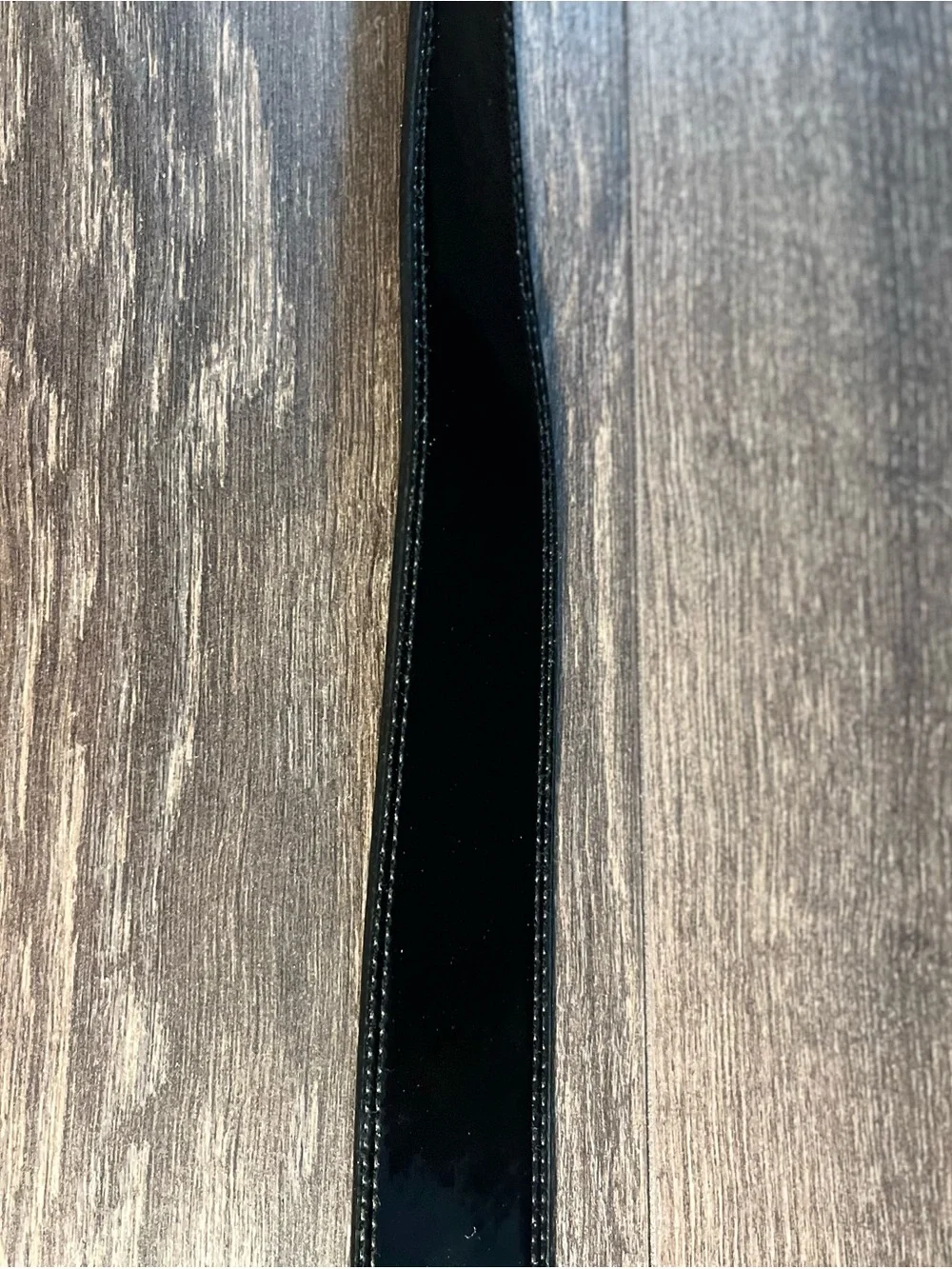 New York & Company Women’s Black Genuine Leather Belt Size L Glossy Statement Bu